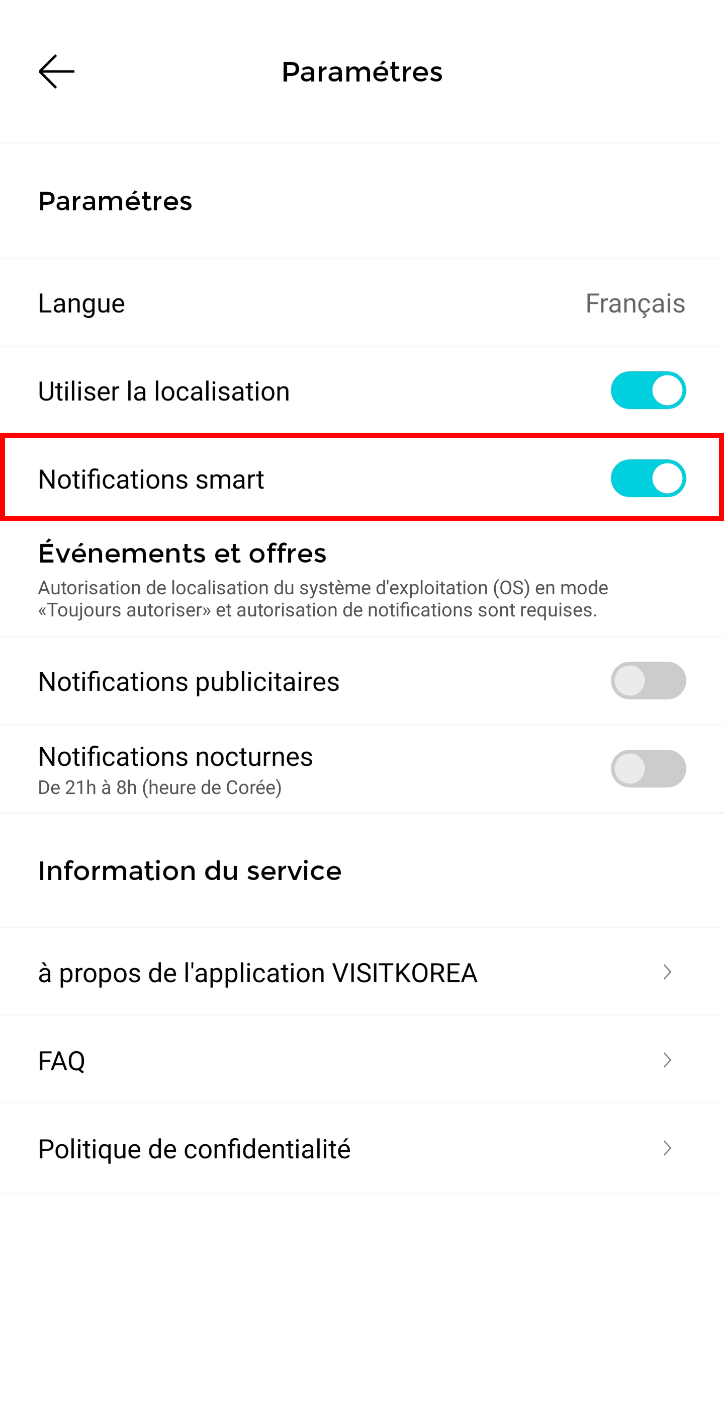VISITKOREA app screen