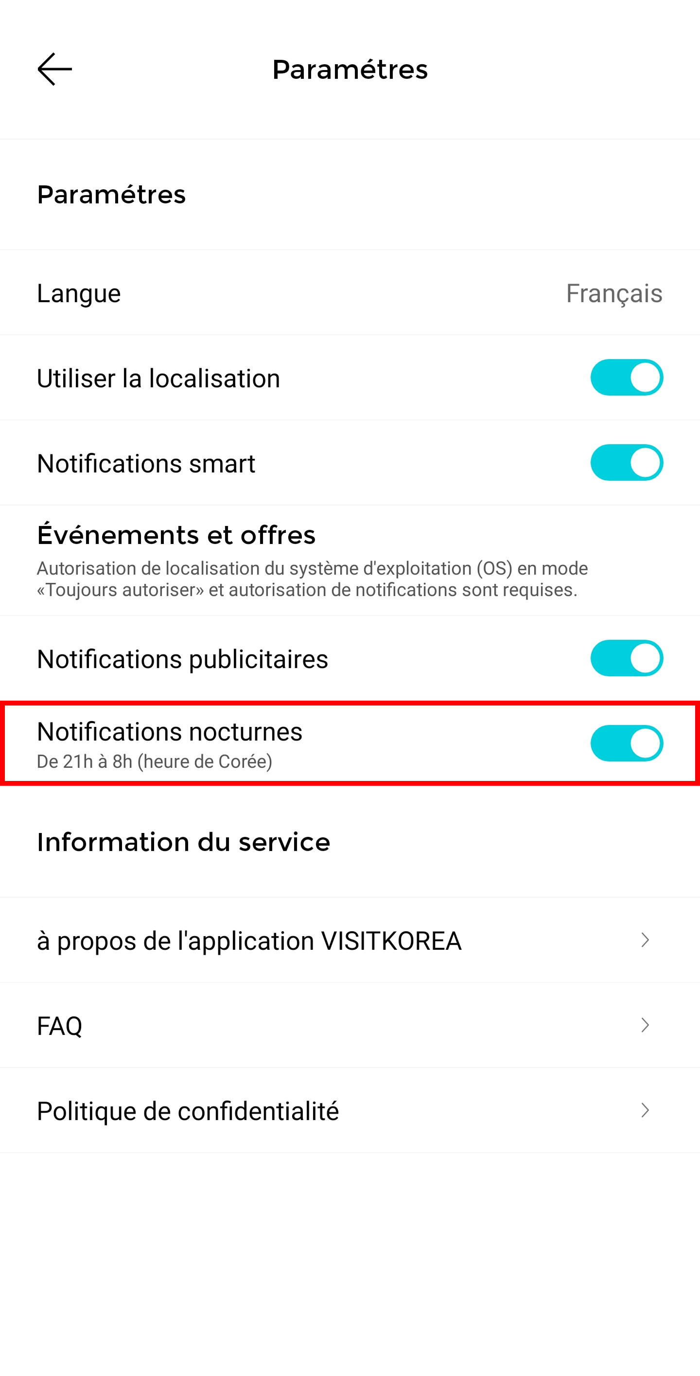 VISITKOREA app screen