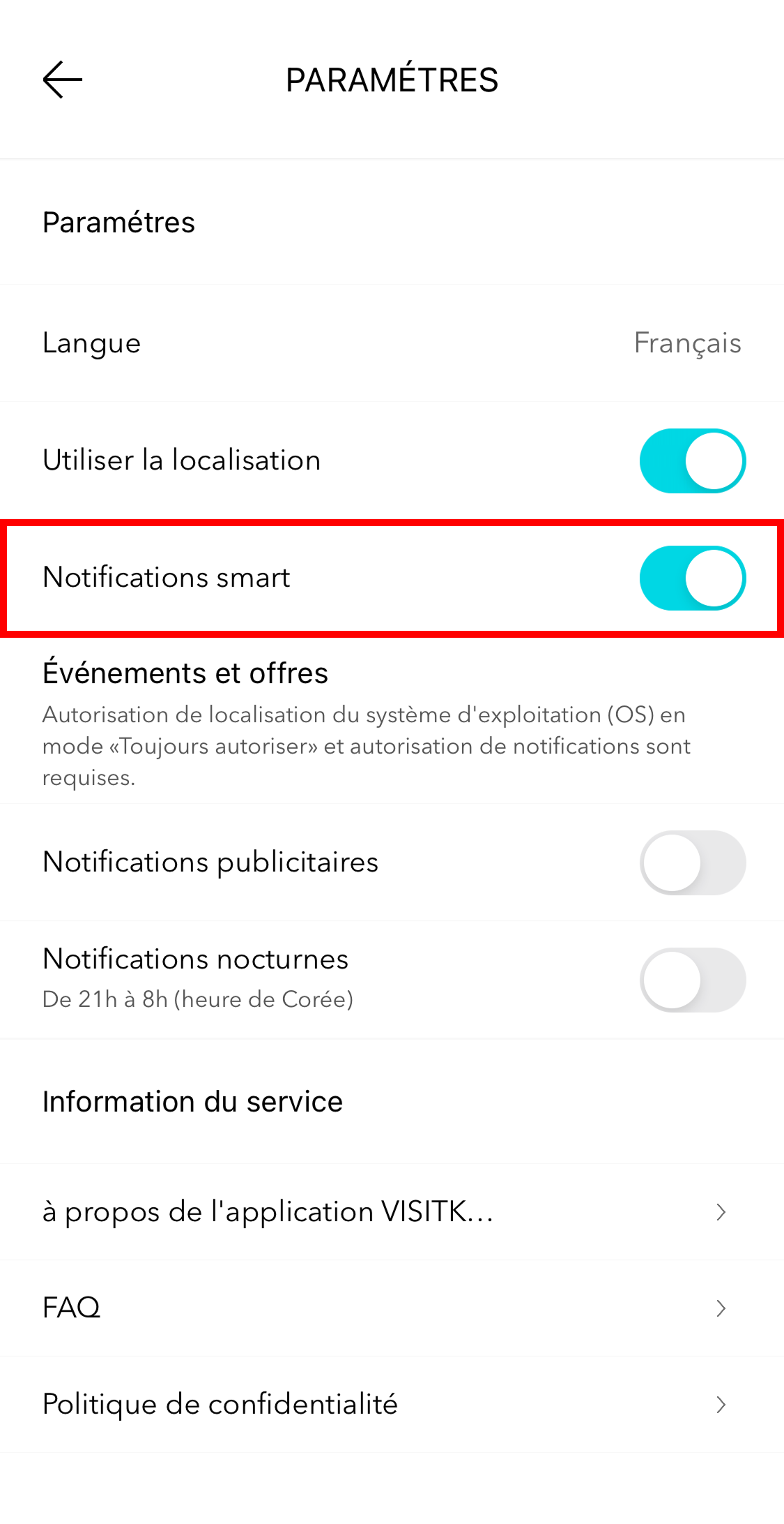 VISITKOREA app screen