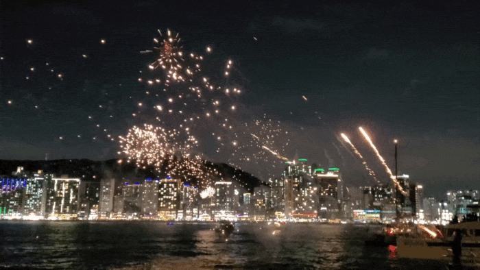 Feu d'artifice à bord